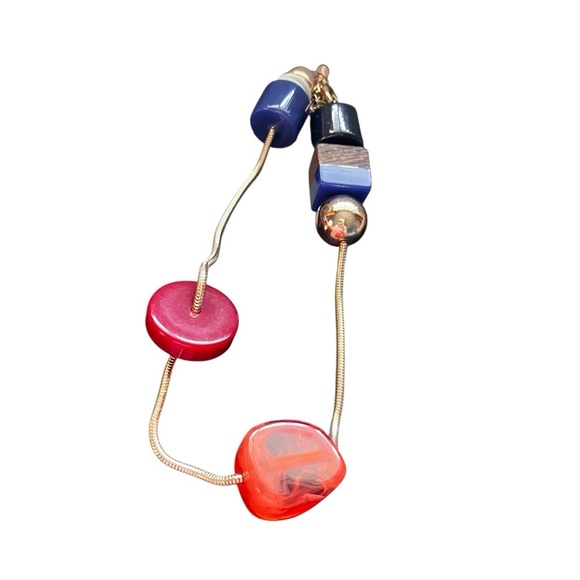 Chico's Multicolored Gold Tone Chunky Colorful Floating Necklace 18-20” - Picture 3 of 9